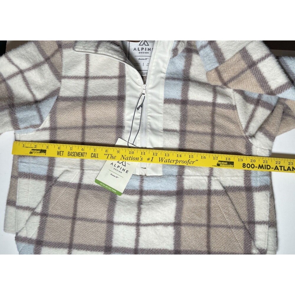 Alpine Design Plaid Pull-over 1/2 zip Jacket Fleece NWT SMALL Woman - Picture 11 of 14